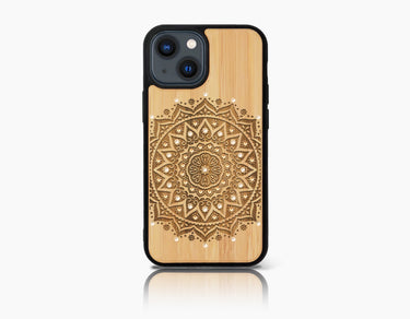 MANDALA SWAROVSKI iPhone 13 Mini Holz-Kunststoff Hülle